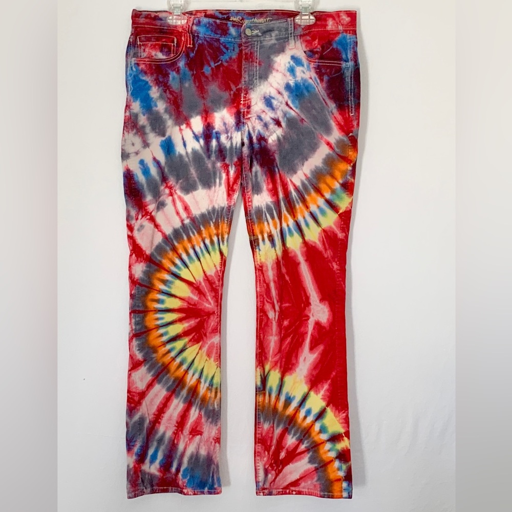 Tie Dye Corduroy Boot Cut Jeans, One Of A Kind!